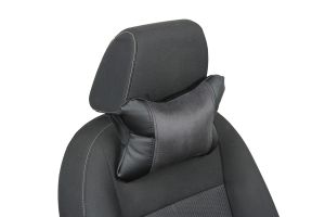 Nakkepute av alcantara Sort+m. grå