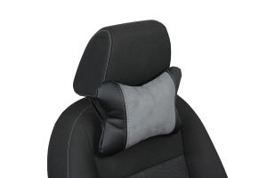 Nakkepute av alcantara Sort+grå